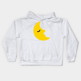 Sleeping Moon Emoticon Kids Hoodie